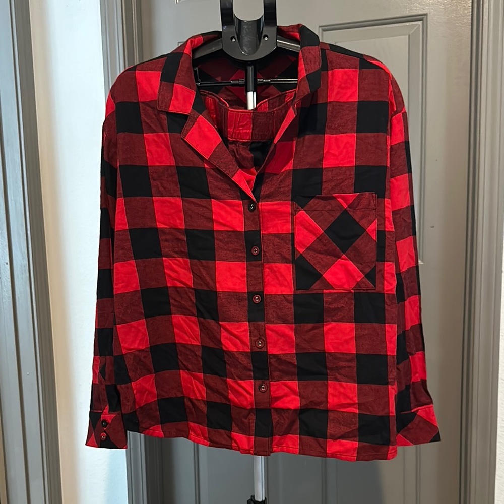 Auden Red and Black Plaid Pajama set